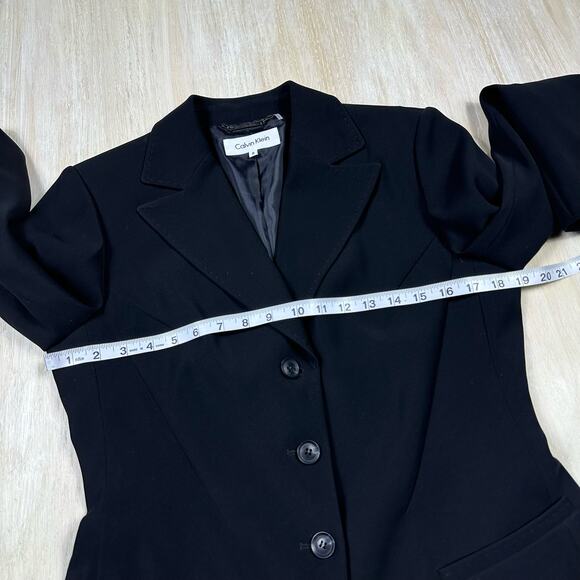 Calvin Klein Black 3-Button Career Office Professional Classic Blazer Jacket 8 - Picture 8 of 12